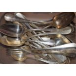 A set of twelve Continental silver plated tablespoons, each marked to the bowl; others,