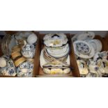Ceramics - a Johnson Bros tea set for six comprising teapot, cream jug, sugar bowl, side plates,