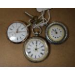 A continental silver lady's open face pocket watch,