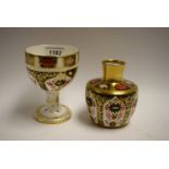 Royal Crown Derby - an 1128 Imari Mallet vase; a similar goblet,