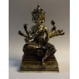 Indian School, a silvered deity,