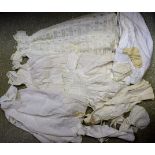 Textiles - early 20th century baby linen, to include Christening gowns, a short dress, baby caps,
