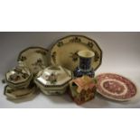 Ceramics - A Royal Doulton Old Leeds Spray dinner service, large serving platters,