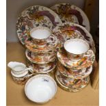 Royal Crown Derby - an Old Avesbury pattern six setting tea service, including cream jug,