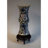 A 19th century Chinese porcelain gu-shaped beaker vase,