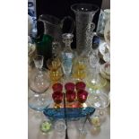 Glassware - a Victorian large cut glass jug,