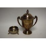 A George V silver two-handled pedestal trophy cup and cover,