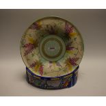 Ceramics - an Art Deco Syrian Phoenix shallow jardiniere, vibrant colours; a ribbed shallow dish,