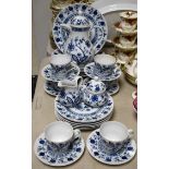 A Bavarian Seltmann Weiden blue and white floral pattern coffee and dinner service