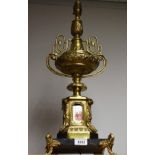 A Continental gilt metal table lamp,