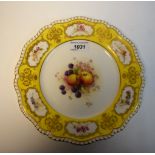 A Royal Worcester shaped circular plate, painted by William Ricketts, signed,