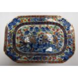 An 18th century Chinese canted rectangular meat plate,