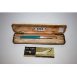 A Parker 61 fountain pen, teal colour,