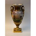 A 19th century Continental two-handled urnular vase,