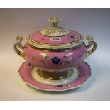 A Flight Barr and Barr two handled tureen, cover and stand,