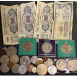 Coins and Banknotes - SFR Jugoslavija 1000 Dinara notes; decimal coin set;