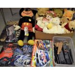 Toys and Juvenalia - large Mickey Mouse, others, Winnie The Pooh, rag doll, hedgehog, Harrods bear,