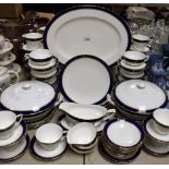 A Royal Worcester Cavendish Blue part dinner and tea service comprising dinner plates, salad plates,