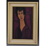 After Amedeo Modigliani Portrait of a Woman oil on board,