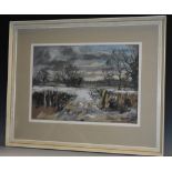 Angus Rands (20th century) Winter Landscape Near Pickwith, York signed, watercolour,