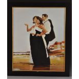 After Jack Vettriano Figures on a Beach oil on canvas,