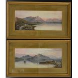 C Henderson (19th/early 20th century) A pair, In the Lakes signed, watercolours, 18cm x 42.