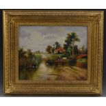 David Ronald (Contemporary) A Tribute to The Hay Wain signed, oil on board,
