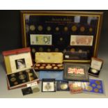 Coins - proof set; 1953 Coronation 1995; coinage of UK 1977;
