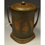 Advertisement - an Edwardian Art Nouveau Huntley and Palmer twin handled biscuit tin circa 1910.