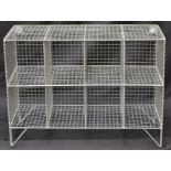 Industrial Salvage - a metalwork shelf unit, 75cm high, 102cm wide,