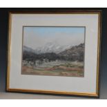 Janice Hingley (20th century) Langdale Pikes, Elterwater signed, pastel,