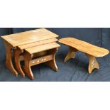 An elm coffee table and an elm nest of tables (2)