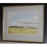 William Mercer Moss Farm, Hightown signed, label to verso, watercolour,
