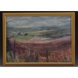 C Somerset On Top of the Downs signed, pastel,