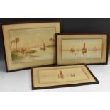 Mc.K Farquhar (early 20th century) A pair, On the Nile, Egypt signed, watercolour, 17.