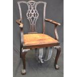 A Chippendale style armchair,