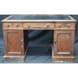 A Victorian mahogany pedestal desk, c.