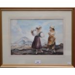 Denis Lord (1926 - 2013) Gypsies in the Guadarramas signed, titled to verso, watercolour,