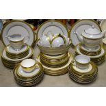 Ceramics - an extensive porcelain dinner service, Boots Imperial Gold, gold bands on white ground,