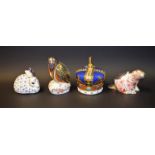 Royal Crown Derby Paperweights - Kingfisher, Beaver, Bunny,