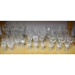 Glassware - a set of twelve Webb Corbett crystal port glasses; similar liqueur glasses;