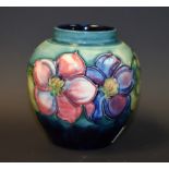 A Moorcroft Clematis pattern ginger jar (lacking cover), printed marks in blue, 9.