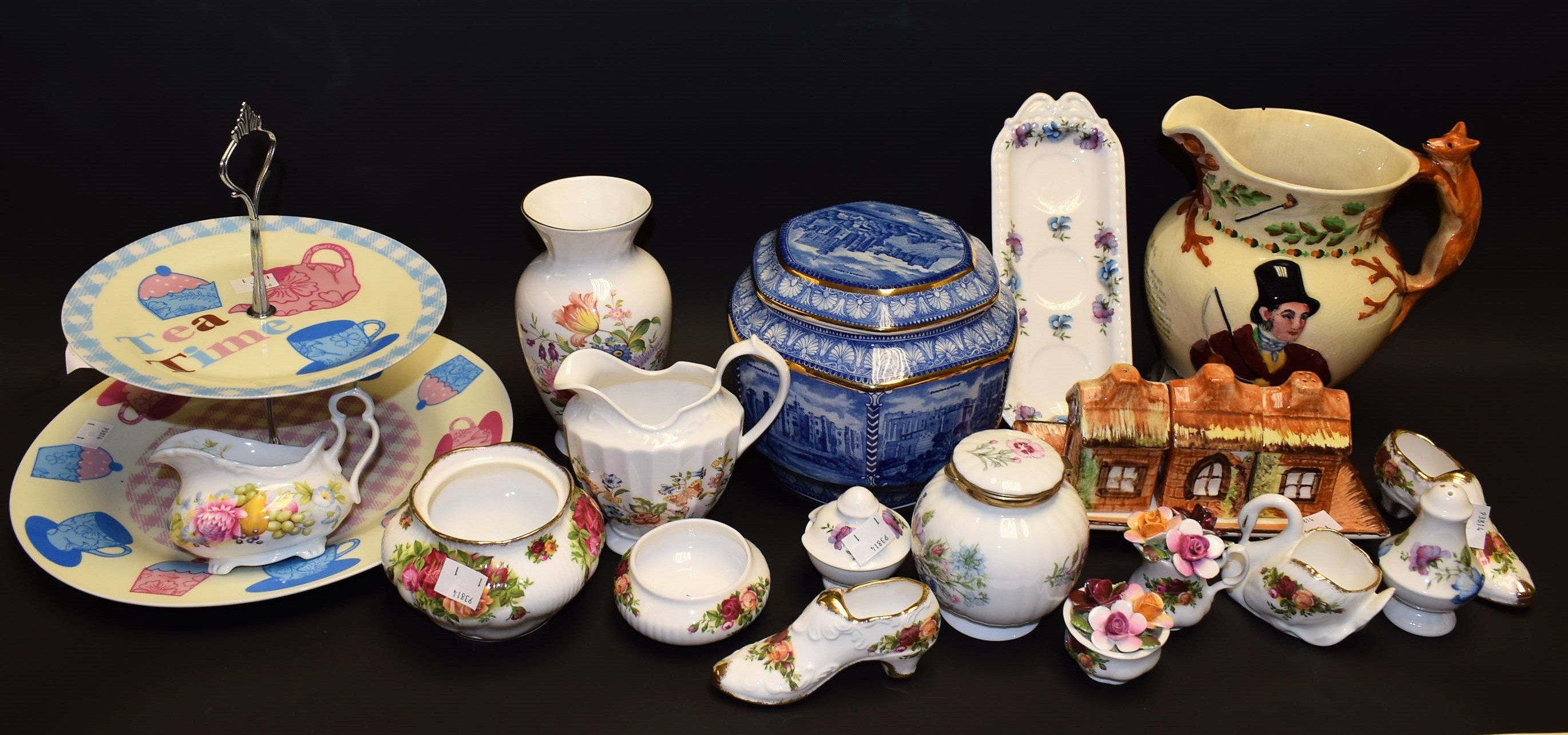 Ceramics - a Wade Ringtons millennium tea caddy; an Aynsley Cottage Garden cream jug;