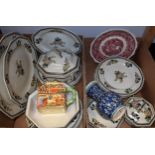 Ceramics - A Royal Doulton Old Leeds Spray dinner service, large serving platters,