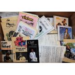 Music Memorabilia - Cliff Richard fanzines, calendars, CD's,