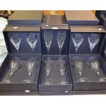 Glassware - John Lewis cut glass stemware including Champagne flutes, white wine glasses,