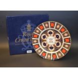 A Royal Crown Derby 1128 pattern plate, Derby Rowing Club Centenary,