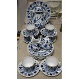 A Bavarian Seltmann Weiden blue and white floral pattern coffee and dinner service