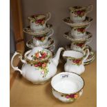 A Royal Albert Old Country Roses pattern tea set