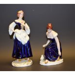 A Royal Dux figure, of a seated lady,